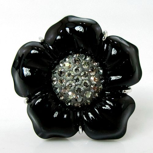 SWAROVSKI CRYSTAL BLACK FLOWER 395902