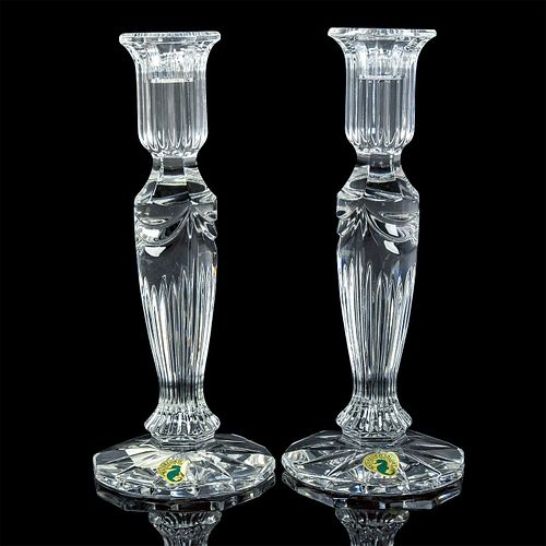 PAIR OF WATERFORD CRYSTAL CANDLESTICKS,