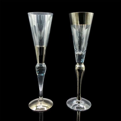 2PC ORREFORS CHAMPAGNE FLUTES, INTERMEZZOCrystal