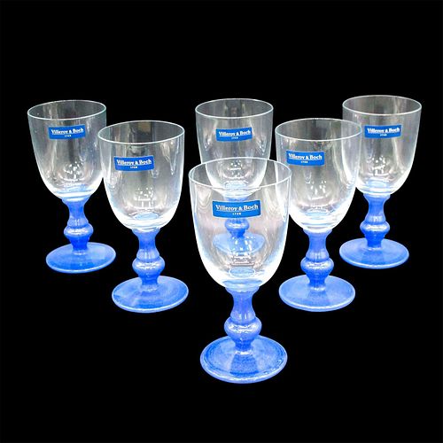 6PC VILLEROY & BOCH CLEAR & BLUE