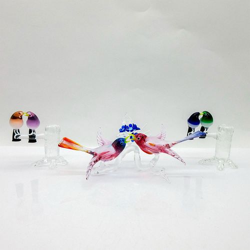 3PC GLASS BIRD FIGURINESSet of 39594c