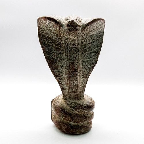 VINTAGE CARVED STONE COBRA SNAKE