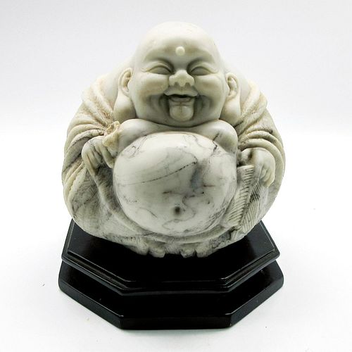 VINTAGE WHITE MARBLE LAUGHING HAPPY 395f3b