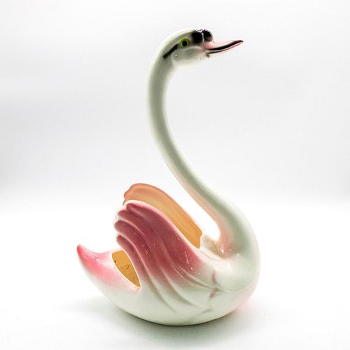 VINTAGE LARGE CERAMIC SWAN VASE SCULPTURE