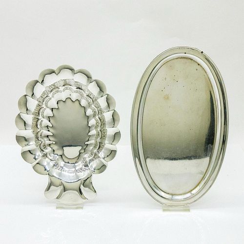 2PC STERLING SILVER SERVING PLATE 395f7b