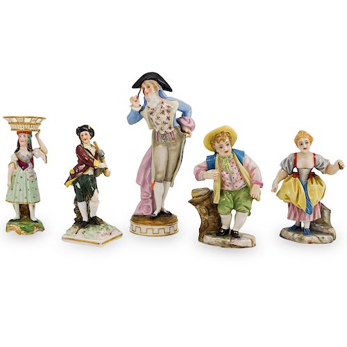  5 PC CONTINENTAL PORCELAIN FIGURINESDESCRIPTION  393870