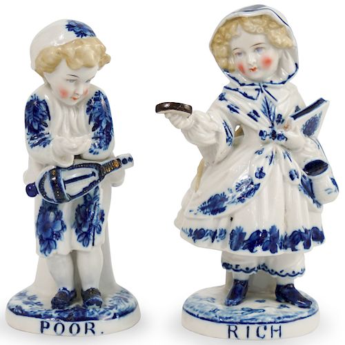  2 PC RICH AND POOR PORCELAIN 393871