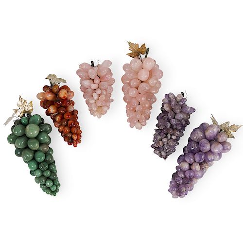  6 PC SEMI PRECIOUS STONE GRAPE 3938a1