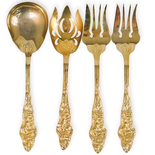 (4 PC) SHEFFIELD GILDED SILVER