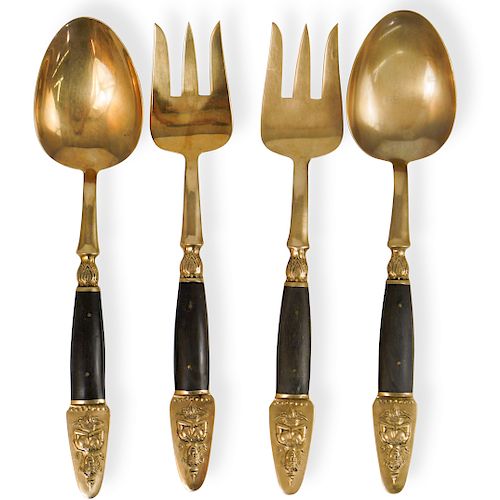 (4 PC) SAMRAN THAILAND BRASS SERVING