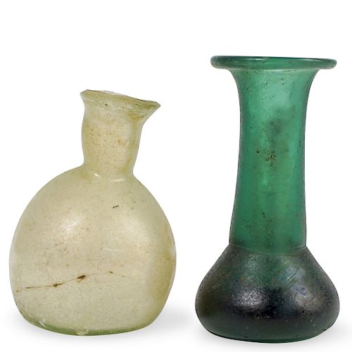 TWO ANCIENT ROMAN GLASS VESSELDESCRIPTION: