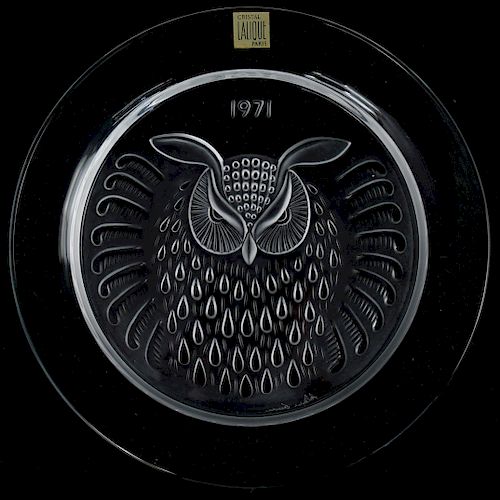 LALIQUE HIBOU PLATEDESCRIPTION  3938dd