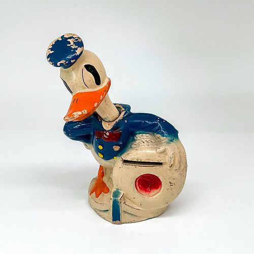 1938 DONALD DUCK FIGURAL TOY BANKPainted 3938e6