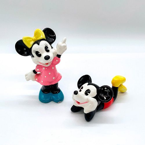 PAIR OF DISNEY MICKEY AND MINNIE FIGURINESDepicts