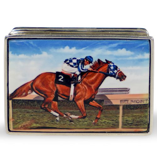 STERLING SILVER EQUESTRIAN ENAMEL