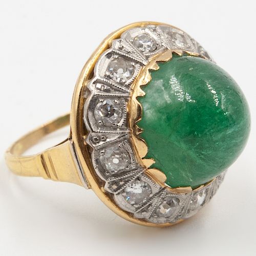 ART DECO EMERALD DIAMOND RINGDESCRIPTION  393987