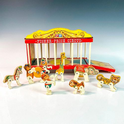 9PC FISHER PRICE CIRCUS WAGON AND FIGURESCircus