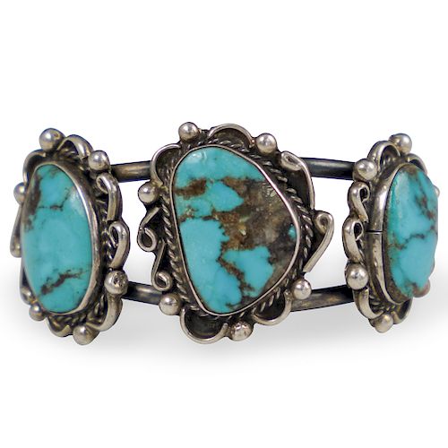 SIGNED STERLING SILVER AND TURQUOISE 39398f