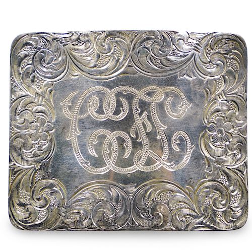 STERLING SILVER ETCHED BROOCHDESCRIPTION  3939b7