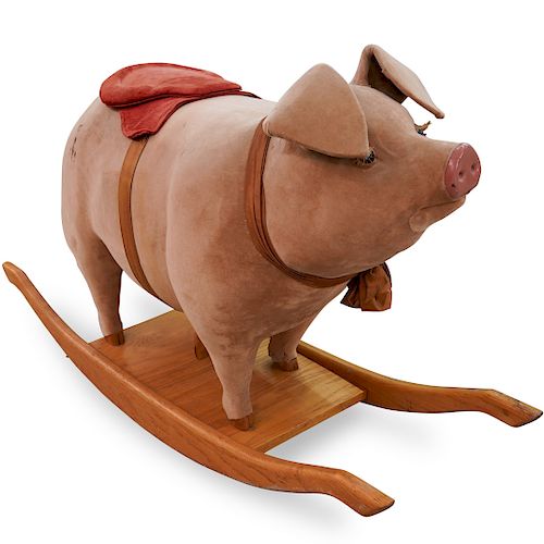 VELVET ROCKING PIG CHAIRDESCRIPTION: