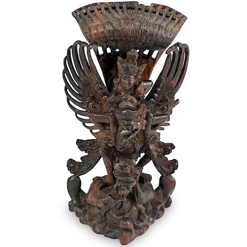 BALINESE CARVED WOOD SCULPTURE OF GARUDADESCRIPTION: