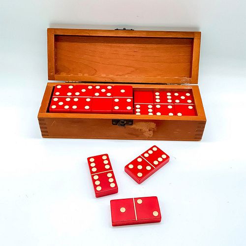 VINTAGE BAKELITE DOMINO SET WITH 3939f7