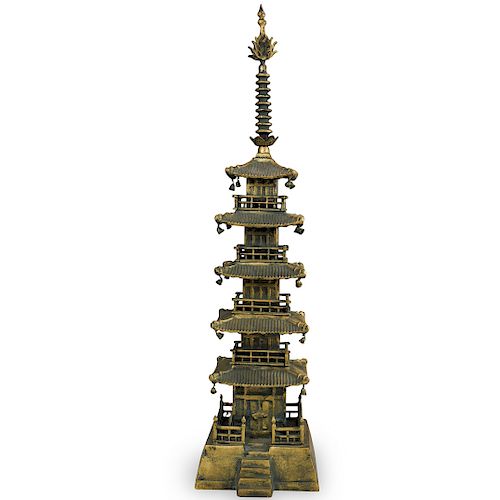 JAPANESE GILDED METAL PAGODADESCRIPTION: