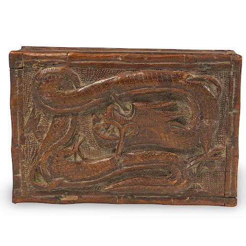 CARVED WOOD DRAGON BOXDESCRIPTION: