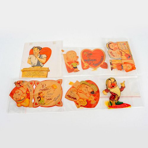 6PC 1930S VALENTINES DAY CARTOON CHARACTER