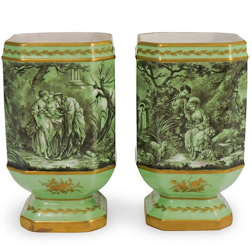 PAIR OF LE TALLEC PORCELAIN APOTHECARY 393aa6