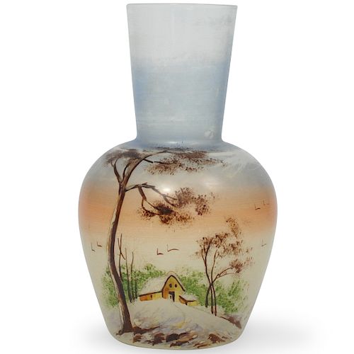 HAND PAINTED GLASS VASEDESCRIPTION  393aeb