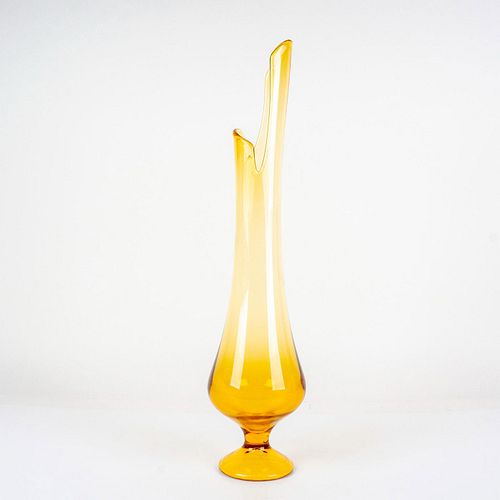 VINTAGE YELLOW ART GLASS SWUNG