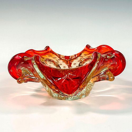 VINTAGE MURANO ORANGE ART GLASS 393c23