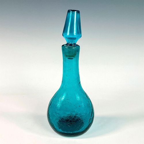 VINTAGE TURQUOISE GLASS DECANTER 393c36