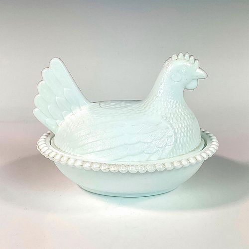 VINTAGE INDIANA GLASS COMPANY HEN ON NEST 393c3b