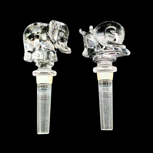 PAIR OF TOWLE CRYSTAL BOTTLE STOPPERS,