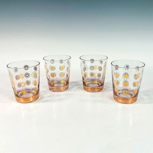 4PC VINTAGE GILT STARBURST OLD FASHIONED