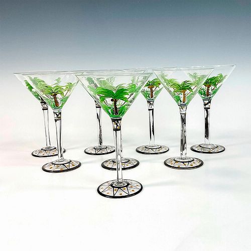 8PC TROPICAL PAINTED WINE GLASSESHand 393c63