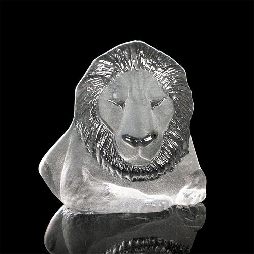 VIKING GLASS LION FIGUREClear and