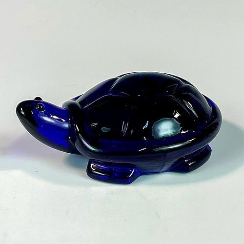 COBALT BLUE GLASS TURTLE FIGURINEA 393c82