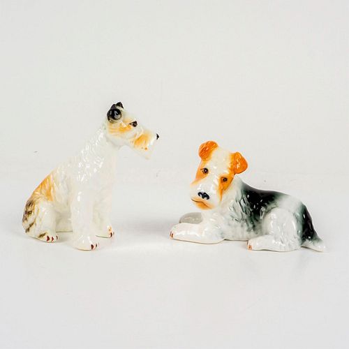 2PC VINTAGE PORCELAIN DOG FIGURINESPair