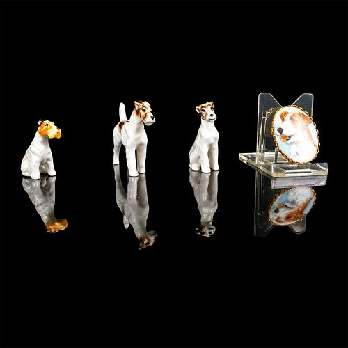 4PC GROUPING OF PORCELAIN DOG FIGURINES 393cc3