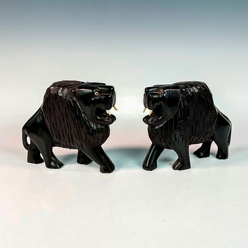 PAIR OF AFRICAN HAND CARVED WOODEN AND