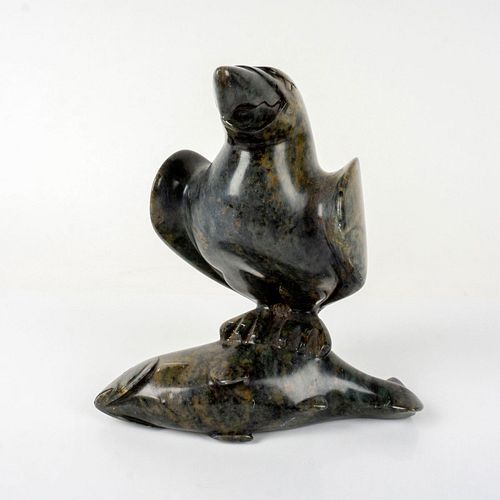 SIGNED GEORGE BIRD SOAPSTONE SCULPTURE  393d42