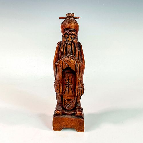 VINTAGE CHINESE WOODEN CARVED WISEMAN 393d77