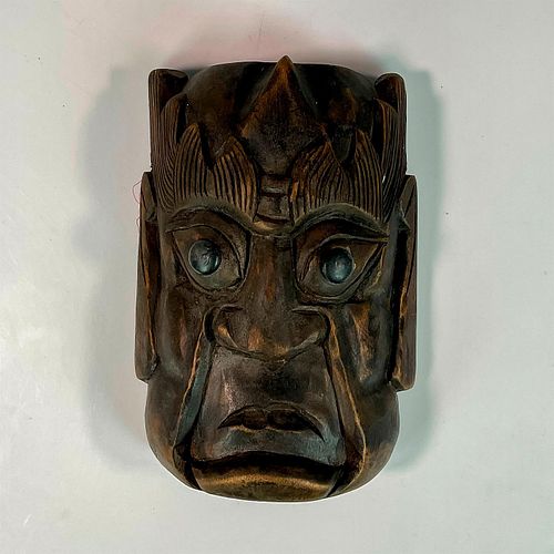 ASIAN HAND CARVED WOODEN WALL MASKCarving 393d8e