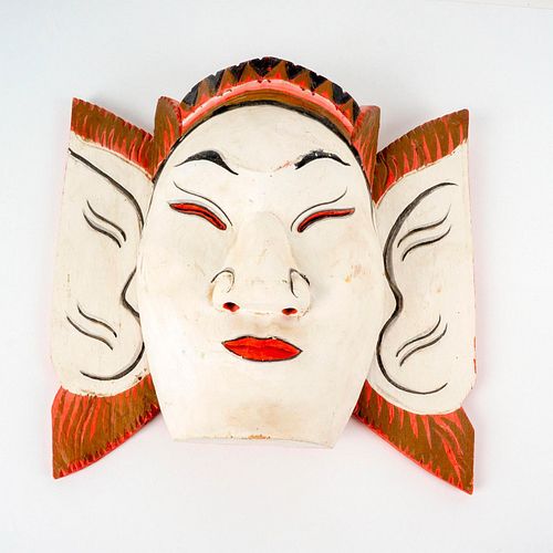 ASIAN WOODEN WALL MASKHand carved 393d8f