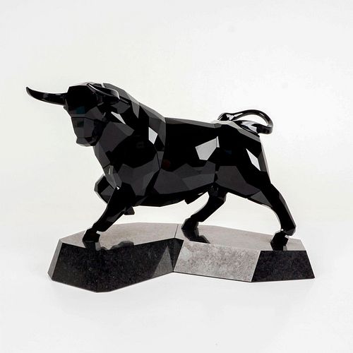 SWAROVSKI CRYSTAL FIGURE, BLACK BULL