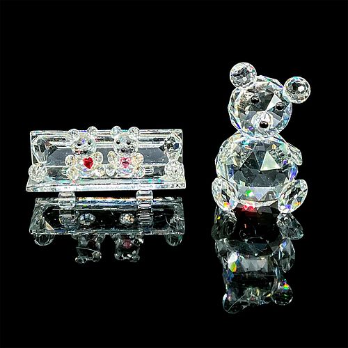 2PC SWAROVSKI FIGURINES, TEDDY