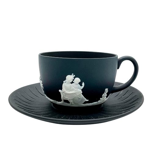 WEDGWOOD JASPERWARE CUP AND SAUCER